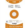 Exacompta - Réf. 10653E - Paquet de 100 fiches bristol quadrillées 5x5 perforées - sous film - compatibles avec imprimante jet d