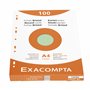 Exacompta - Réf. 13656E - Étui de 100 fiches bristol quadrillées 5x5 perforées - format 210 x 297 mm - compatibles avec impriman