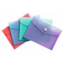 Exacompta - Réf. 35410E - Paquet de 4 pochettes fermeture bouton pression avec rabat - Chromaline Pastel - Dimensions : 19x14cm