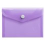 Exacompta - Réf. 35410E - Paquet de 4 pochettes fermeture bouton pression avec rabat - Chromaline Pastel - Dimensions : 19x14cm 