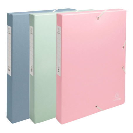 Exacompta - Réf. 59239E - 8 boîtes de classement avec élastiques Autentik - en carte recyclée 600g/m2 - Dos 2