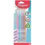 Maped 6 Crayons à papier HB embout gomme Glitter Deco Pastel
