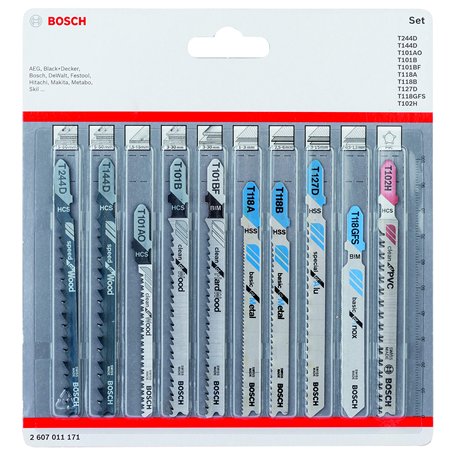 Bosch Accessories 2607011171 - Hoja de sierra de calar blíster: todo en uno: 10 uds