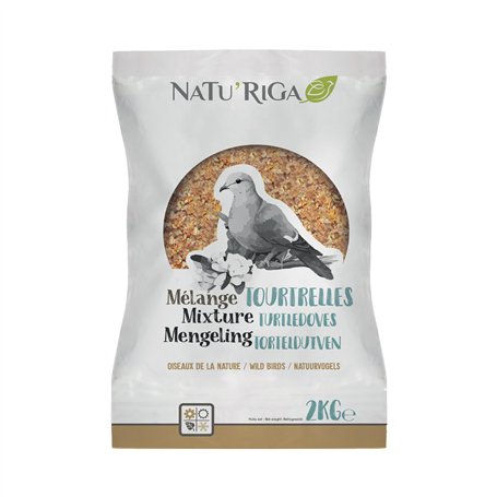 RIGA - NATU'RIGA - Mélange Tourterelles - Mélange De Céréales Et Légumes - Nourriture Oiseaux Extérieur - Recette Énergétique -