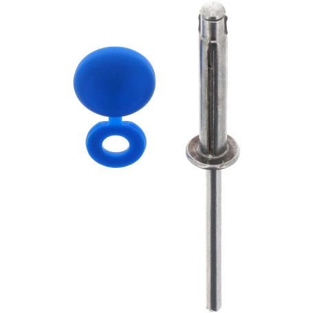 Restagraf - Rivets Expansés avec Chapos Bleus pour Plaques d'Immatriculation - Diamètre 4 mm - Fixation Durable sur Carrosserie