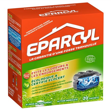 Eparcyl - 20 Sachets - Action Immédiate - 4 Mois et Demi de Traitement - Fosses Septiques - Fosses Toutes Eaux et Micro-Stations