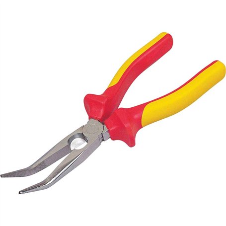 STANLEY 0-84-008 Pince a becs 1/2 ronds longs coudes 200mm isolee 1000v