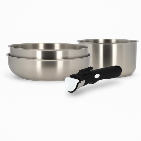 MENASTYL - Set de 4 pièces amovibles en Inox Iris - Compatible tous feux dont induction