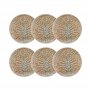 NOVASTYL - Lot 6 assiettes desserts ambre 20cm en grès marron et beige - 2614612