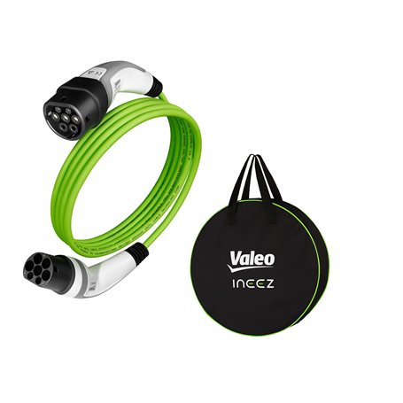 Valeo Ineez - 652103 - Câble de Charge pour véhicules électriques ou Hybrides Rechargeables avec Sac de Transport - Type 2 vers