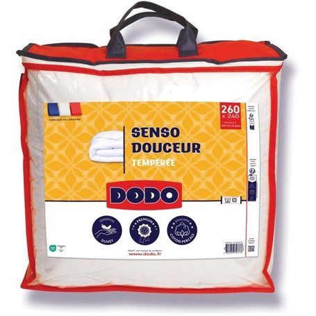 DODO - Couette tempérée 350 g/m² - SENSO DOUCEUR - 240 x 260 cm - Blanc