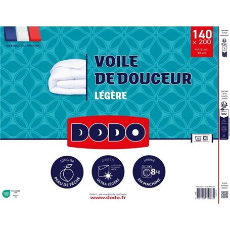 DODO - Couette ultra légere 100 g/m² - VOILE DE DOUCEUR - 140 x 200 cm - Blanc
