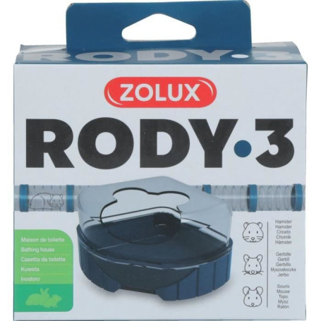 Maison de toilette pour cages Rody3 - ZOLUX - Rodylounge - Pour petits rongeur - Bleu