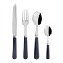 Ménagère 24 pièces Inox Gamme CLEMENCE Coloris Bleu Avec manche en plastique Avec 6 couteaux L 23.5 cm