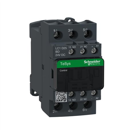 Schneider Electric - TeSys LC1D - contacteur - 3P - AC-3 440V - 25A - bobine 24Vcc - LC1D25BD