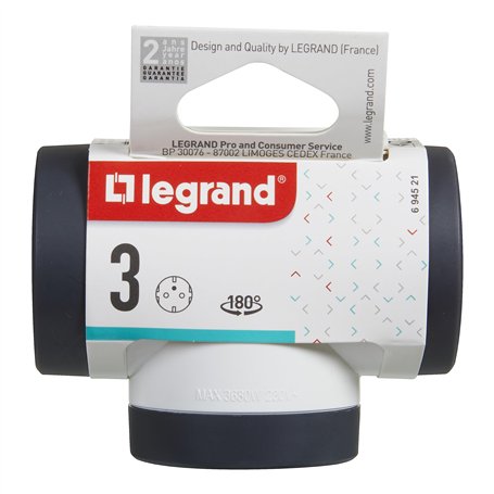 LEGRAND 694521 Adaptateurs avec 3 prises latérales 2P+T