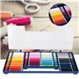 64pcs kit de fil à coudre avec 32 fils de couture colorés et boîte de rangement en plastique pour outils de couture de bureau à