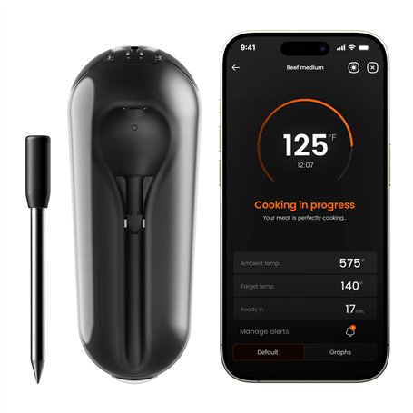 Thermomètre à Viande Bluetooth Orka Meat It 3 - Résistant aux Flammes - 3 Capteurs de Température - Pour BBQ