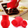 VICMAT Lot de 3 pots en silicone pour fondre le chocolat ou le lait - Pour micro-ondes et bain-marie - Rouge