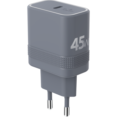 Chargeur USB C Cube 45W Power Delivery UltraGaN Gris + Garantie à vie Force Power
