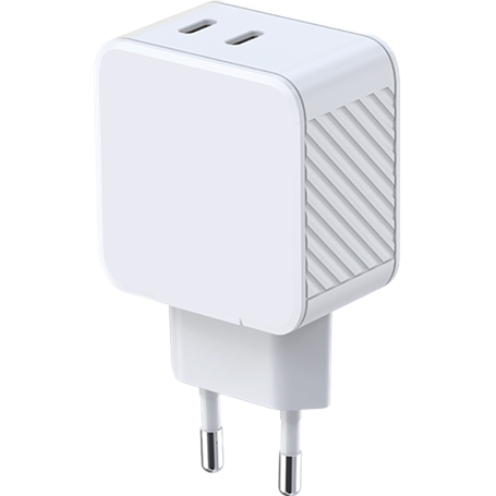 Chargeur 2 USB C 45W Power Delivery GaN Blanc Bigben