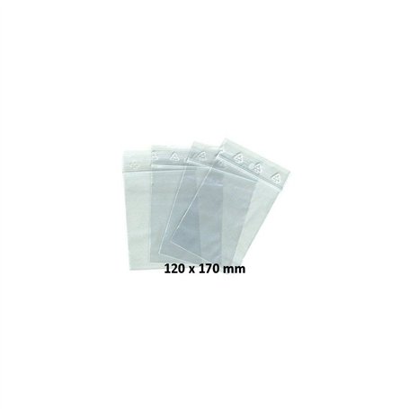 Sachets pour bijoux ou pochette plastique zip - Format 120 x 170 mm / Lot de 100