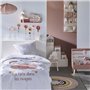 Ensemble parure de lit enfant + coffre de rangement pouf pliable - TODAY - ARC EN CIEL - 140 x 200 cm - Coton