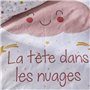 Ensemble parure de lit enfant + coffre de rangement pouf pliable - TODAY - ARC EN CIEL - 140 x 200 cm - Coton