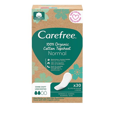 Carefree Feuille de dessus bio normal 30 ct