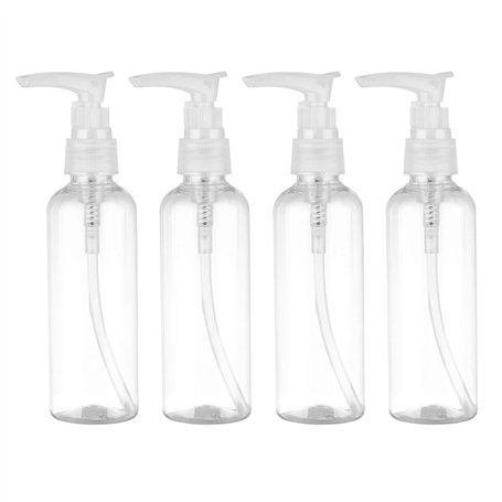 PRETYZOOM 4 Pcs 100 ML Rechargeable en Plastique Pompe Distributeur Bouteilles pour Lotion de Shampooing Conteneurs Ronde Pompe
