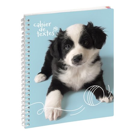 Exacompta - Réf. 9991633E - 1 Cahier de textes Animaux Chiot Balle 17 x 22 cm - Visuel Chiot