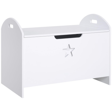 HOMCOM Coffre malle de rangement coffre à jouets dim. 62L x 40l x 46H cm MDF blanc