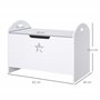 HOMCOM Coffre malle de rangement coffre à jouets dim. 62L x 40l x 46H cm MDF blanc