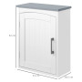 kleankin Meuble WC Suspendu Armoire à Pharmacie Murale Armoire Salle de Bain Rangement avec Porte et étagère réglable - 41 x 18,