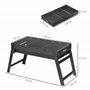 Outsunny Barbecue au charbon de bois portable pliable BBQ grill sur pieds avec bassin à charbon extractible 74L x 30l x 37H cm,
