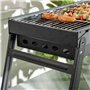 Outsunny Barbecue au charbon de bois portable pliable BBQ grill sur pieds avec bassin à charbon extractible 74L x 30l x 37H cm,