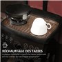 HOMCOM Machine à expresso machine à café à grains 1600W avec moulin à grains, buse vapeur, pompe italienne 15 bars, 1 ou 2 tasse