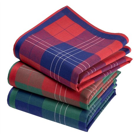 Mouchoirs Tissu Homme Premium 100% Coton Peigné - 45cm x 45cm - 3 Pièces - Modèle A24