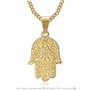 BOBIJOO Jewelry - Pendentif Main de Fatma Marie Fatima Collier Protection Acier Inoxydable Or Doré Plaqué Chaîne