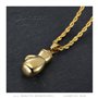 BOBIJOO Jewelry - Pendentif Collier Gant de Boxe Acier Inoxydable et Or Doré Plaqué Homme Femme Chaîne Incluse