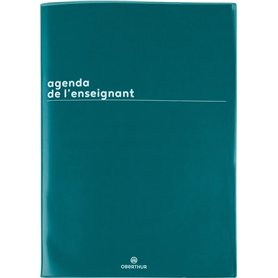 Oberthur - 1 Agenda Semainier de l'Enseignant - Couverture Boréal Vert - Septembre 2023 à Septembre 2024 - Format 21