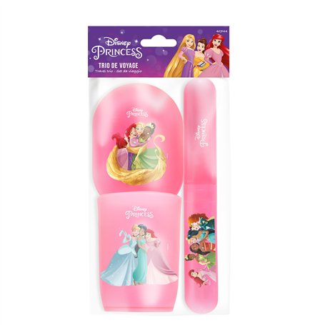 DISNEY Princesses – Trio Gobeleterie Voyage – Étui Brosse à Dents