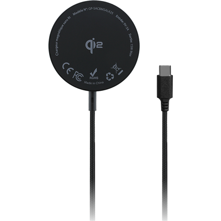 Chargeur sans fil Magnétique 15W Qi Stand Smartphone + Truewireless Noir Samsung