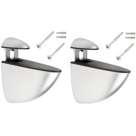 cyclingcolors 2x support étagère murale 55,5mm réglable type pelican métal couleur argent chromé mat avec vis + cheville cuisine cyclingcolors 2x support étagère murale 55
