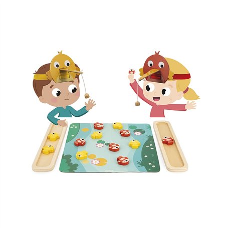 Janod - Pic Pic Fish - Jeu de Pêche à la Ligne Magnétique - Animation Fête et Anniversaire Enfant - Bois et Carton - Adresse et