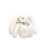DOUDOU ET COMPAGNIE - Lapin Fleurette Blanc 25 cm – Peluche Doudou Ultra Douce avec Motif Fleuri – Idée Cadeau Naissance pour Fi