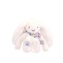 DOUDOU ET COMPAGNIE - Lapin Fleurette Blanc 25 cm – Peluche Doudou Ultra Douce avec Motif Fleuri – Idée Cadeau Naissance pour Fi