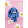 DOUDOU ET COMPAGNIE - Lapin Fleurette Bleu 35 cm – Peluche Ultra Douce en Velours pour Bébé – Doudou Mixte dès la Naissance – Fo