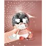 DOUDOU ET COMPAGNIE - Pantin d’Activités Ours Rose Doudou Peluche Anniversaire 25 Ans avec Anneau et Textures à Explorer – Idée