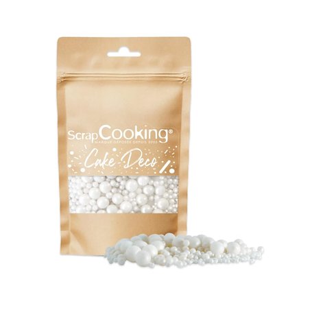 ScrapCooking - Mix décors sucrés Perles Nacrées 60 g - Décoration Alimentaire pour Gâteaux